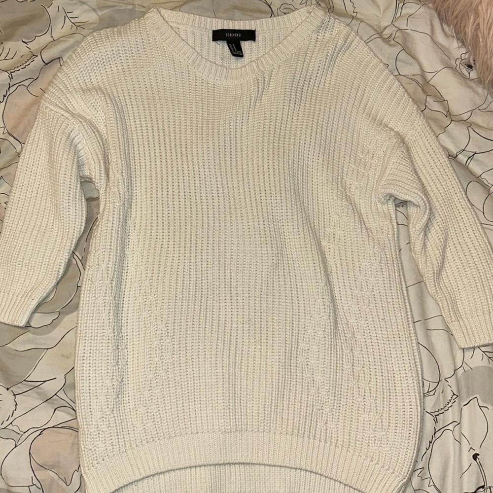 Off White Forever 21 Sweater M 3/4 length Sleeve